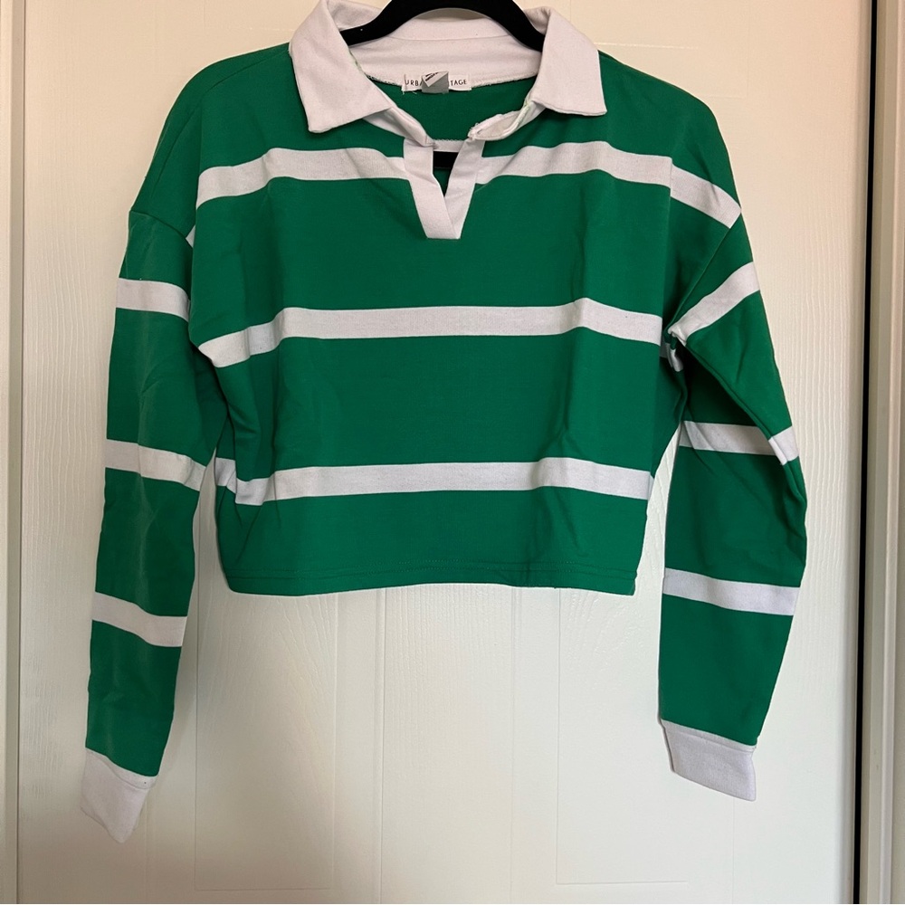 Urban Heritage Green and White Polo Shirt